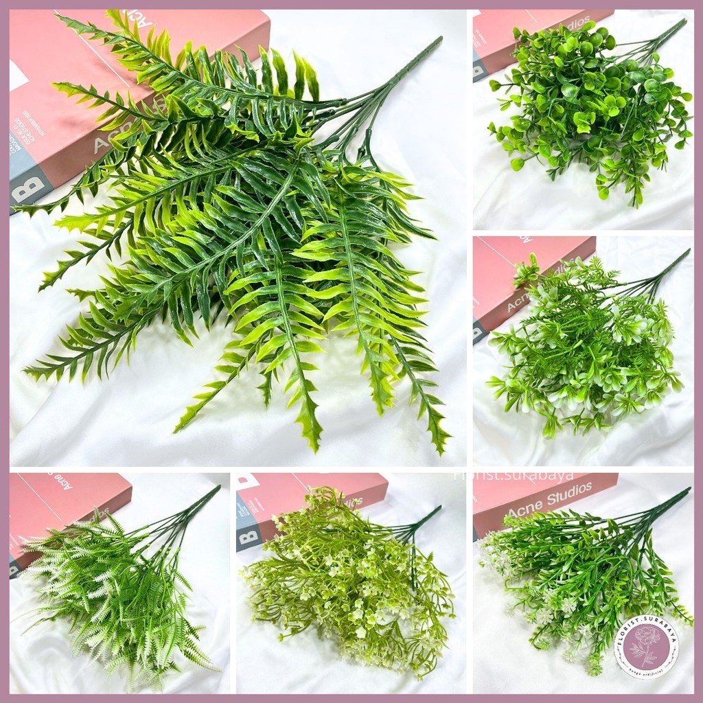 Bunga Pemanis Pikok Nanas Menik/Pakis/Baby Breath Pikok Gypsophilia Artificial Rumput Hias Plastik