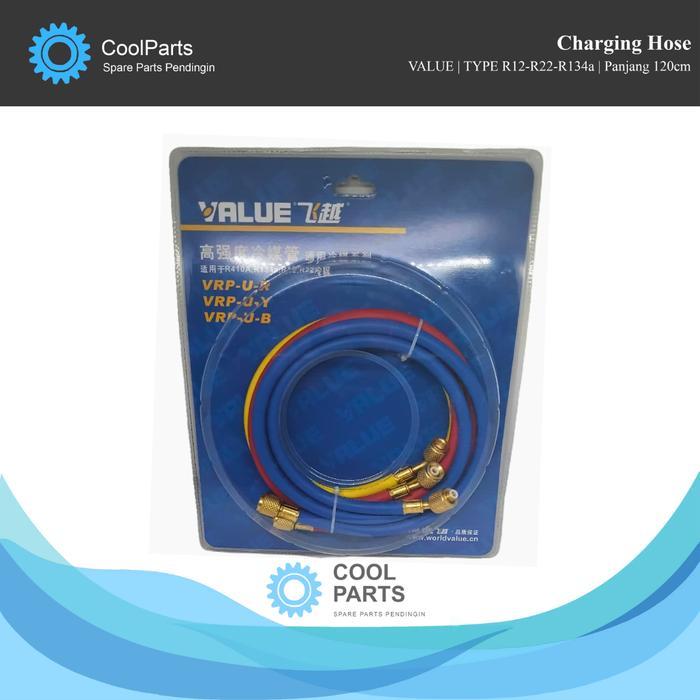 READY Charging Hose VALUE Type R12-R22-R134a, R410a Panjang 120cm - R12-R22-R134a