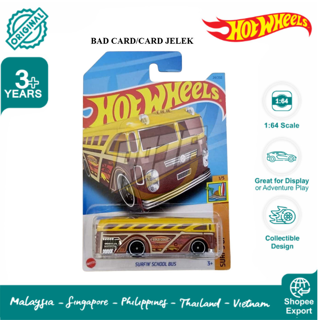 Hot Wheels Surfin School Bus Brown