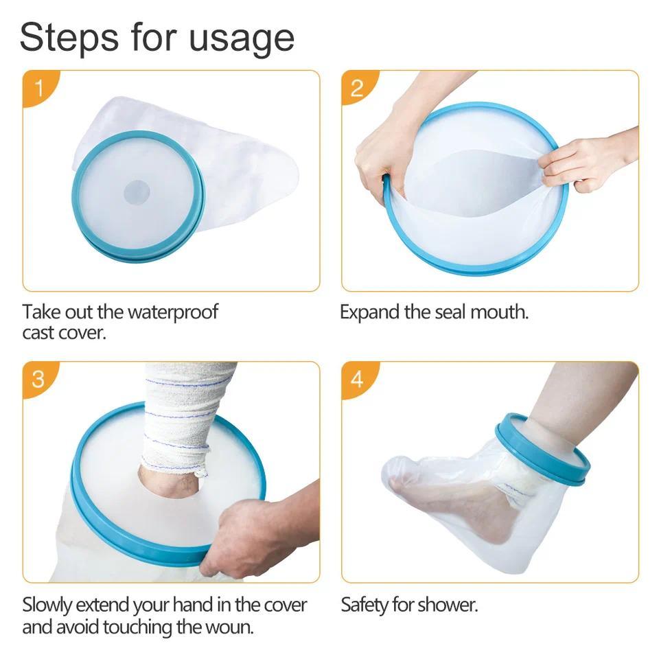 Penutup Gips Kaki Dewasa untuk Mandi, Perban Mandi Tahan Air dan Pelindung Gips untuk Mandi dan Bere