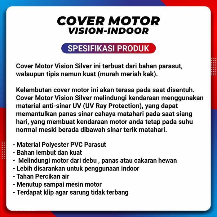 Sarung Motor Matic / Cover Penutup Tutup Motor Beat Silver Vision - silver terlaris