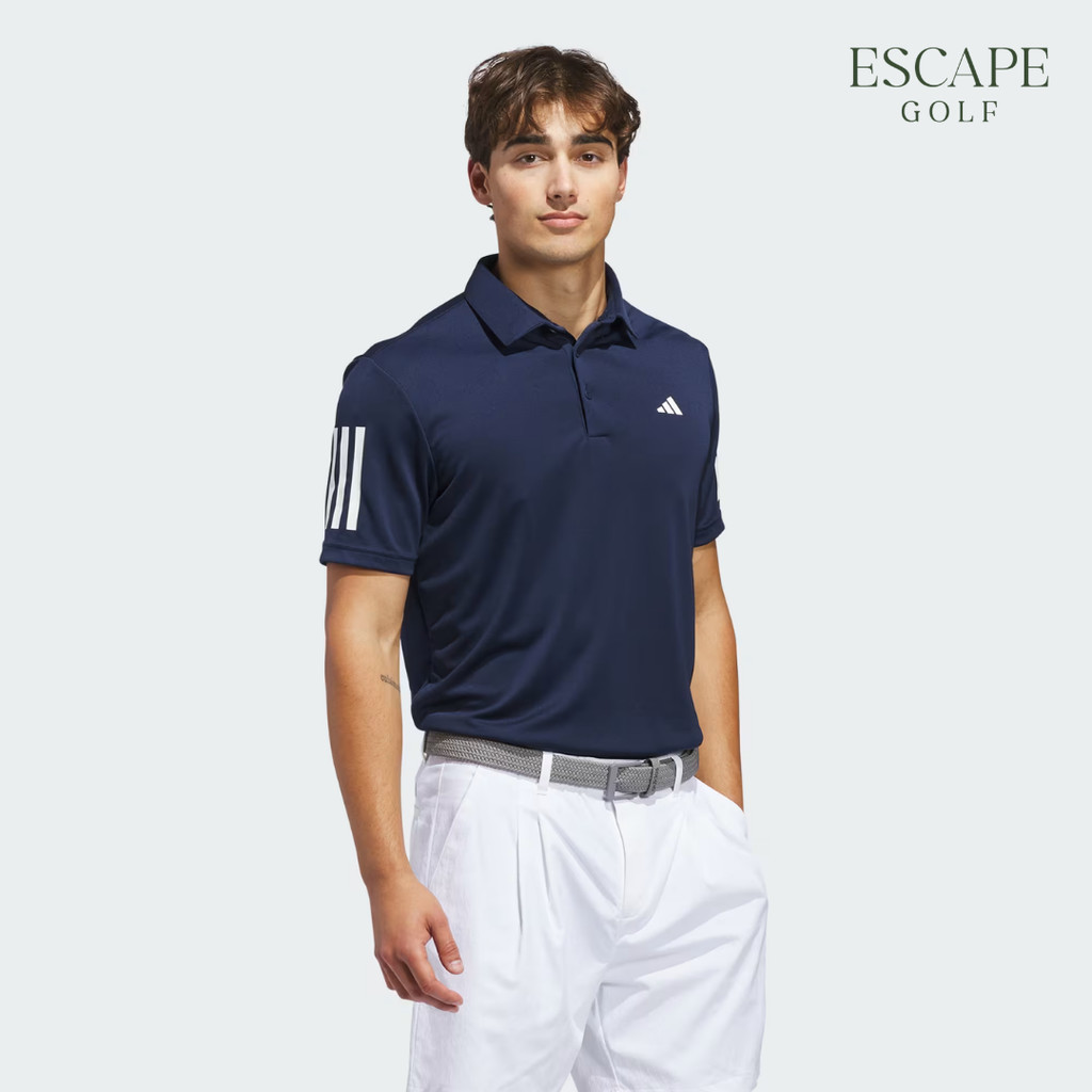 Kaos Polo Golf 3-Stripe Biru Navy | ADIDAS GOLF PERFORMANCE 3-STRIPE POLO SHIRT NAVY