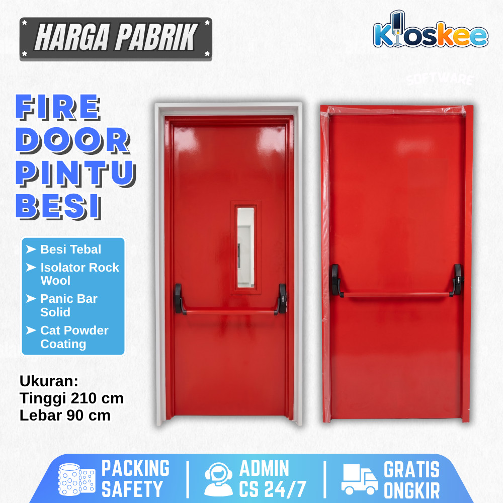 (READY) Pintu Darurat Emergency Exit Fire Door Pintu Besi Baja Tahan Api Panas Mall Gedung Panic Bar