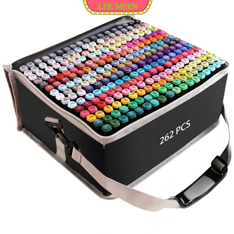lekmeen- Marker Spidol 262pcs Colors Twin Markers Drawing Marker Spidol Dual Side Fine Art Marker