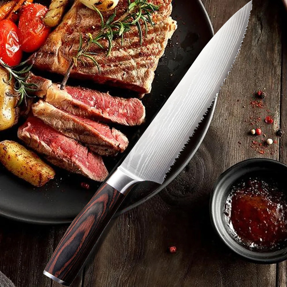 2025 New Bread knife 8-in high hardness serrated 5CR15 stainless steel cake knife Kiten cooking baki