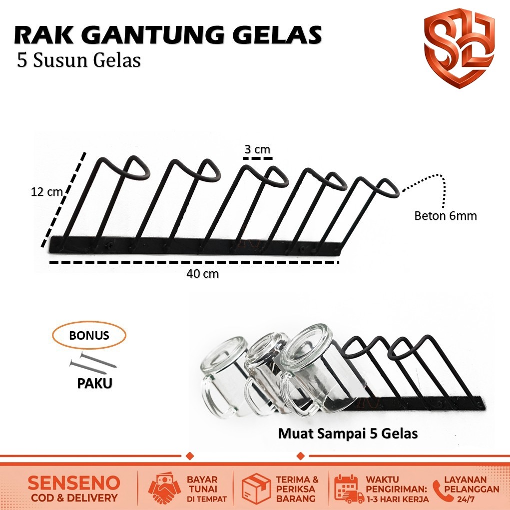 Rak Gantungan Gelas Tiris Wastafel - Tempat Peniris Gelas Wastafel