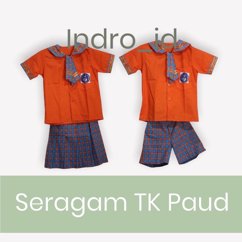 SERAGAM TK / PAUD KOTAK-KOTAK ORANGE