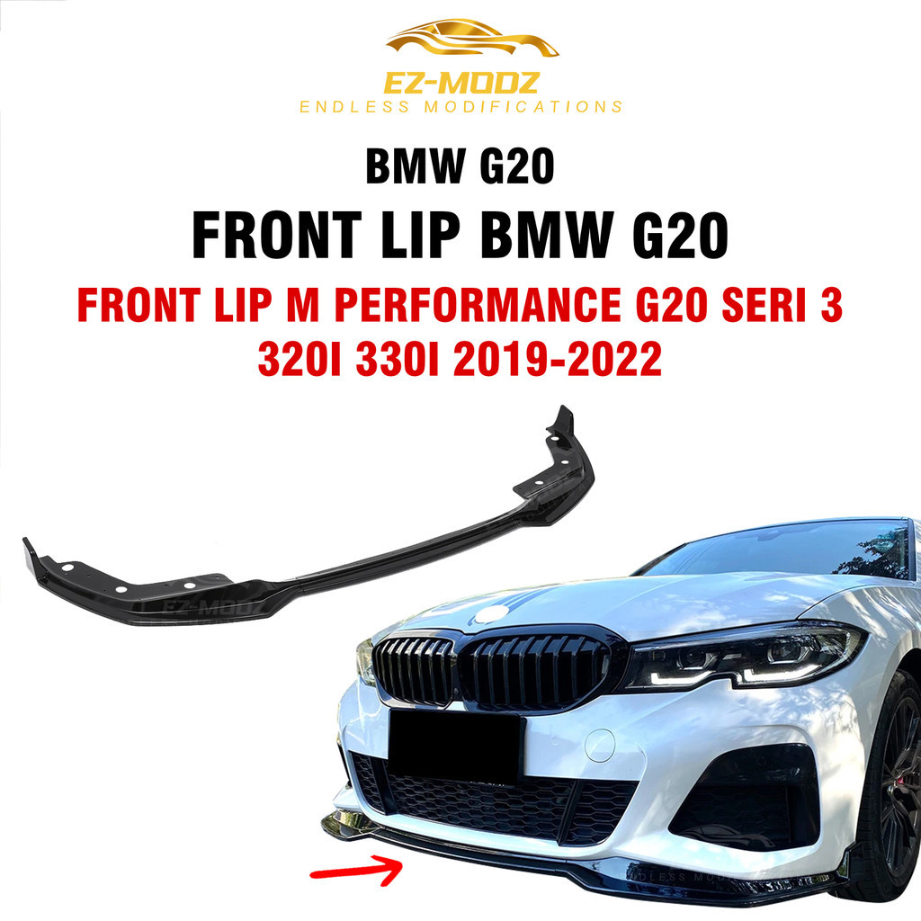 EZ MODZ - Front Lip BMW G20 M Performance Seri 3 G20 320i 330i 2019-2022 Black Gloss
