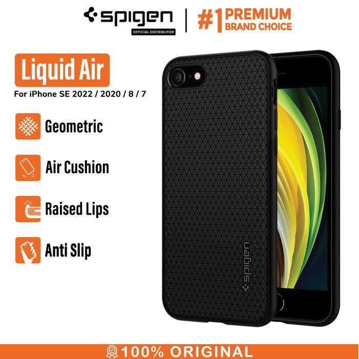 Case For iPhone SE 2020 / 8 / 7 Spigen Liquid Air Silicone SoftCase For Casing - Black