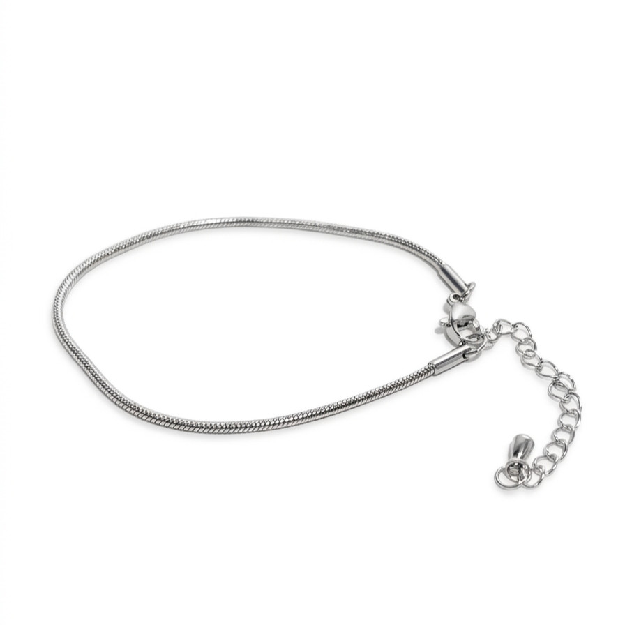 Gelang Asta Stainless Bracelet Titanium Central Anti Karat Pria Wanita Unisex Hitam Putih