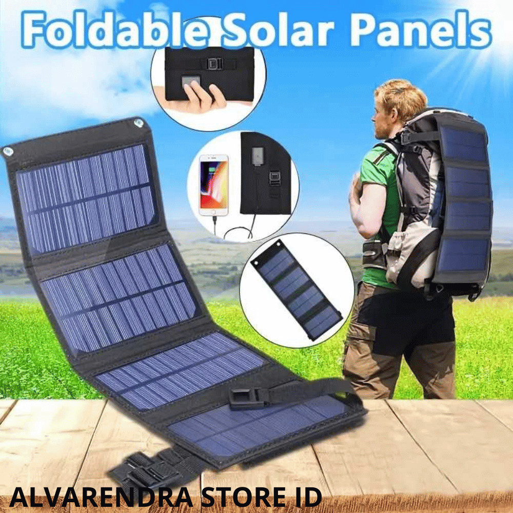 Solar Panel Portable SolaBright 10W Lipat Charger Tenaga Surya untuk Camping Hiking Outdoor Charger 