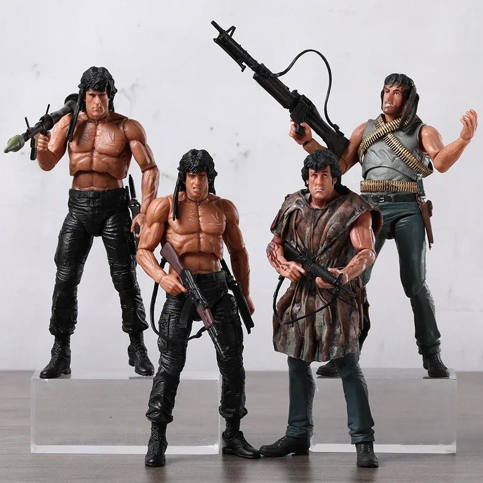 NECA First Blood John J Rambo Action Figure Model Toy Gift For Collection