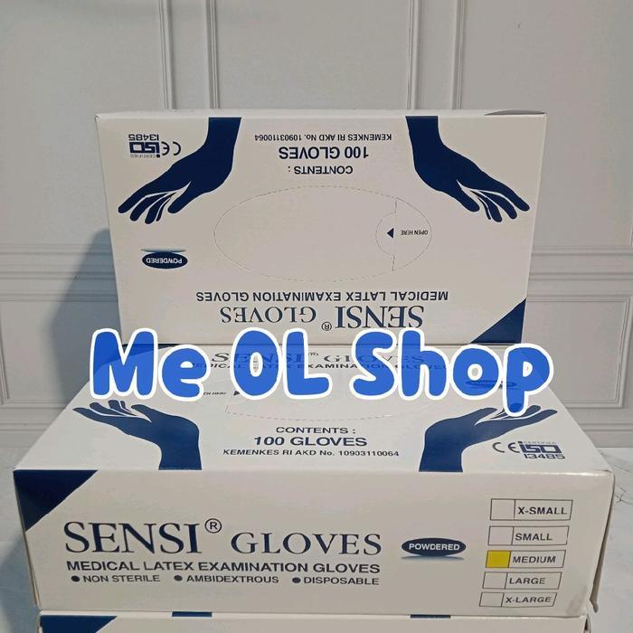 SENSI GLOVES LATEX SARUNG TANGAN SENSI ISI 100 - S