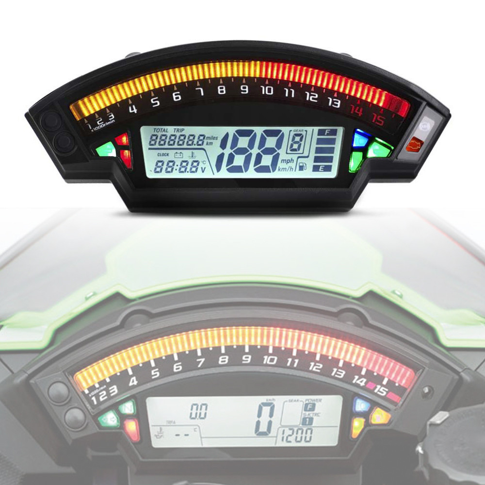 Digital Tachometer Speedometer Odometer Universal Ninja ZX10 Model 1 2 4 Silinder Motor Racing Meter