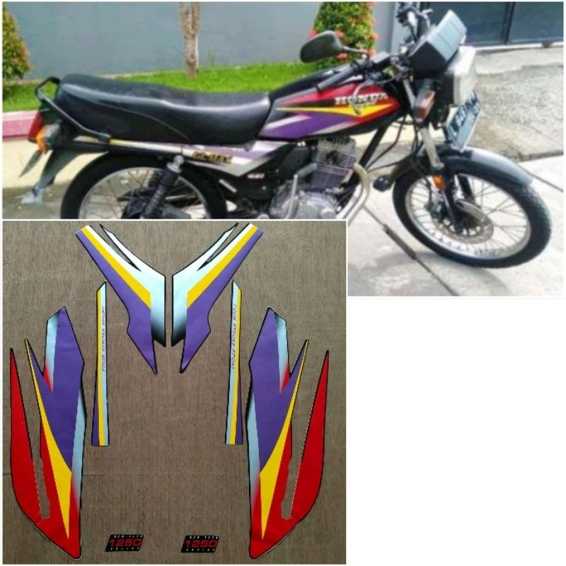 Striping Original Honda GL Max hitam Lis merah ungu tahun 2000 2001