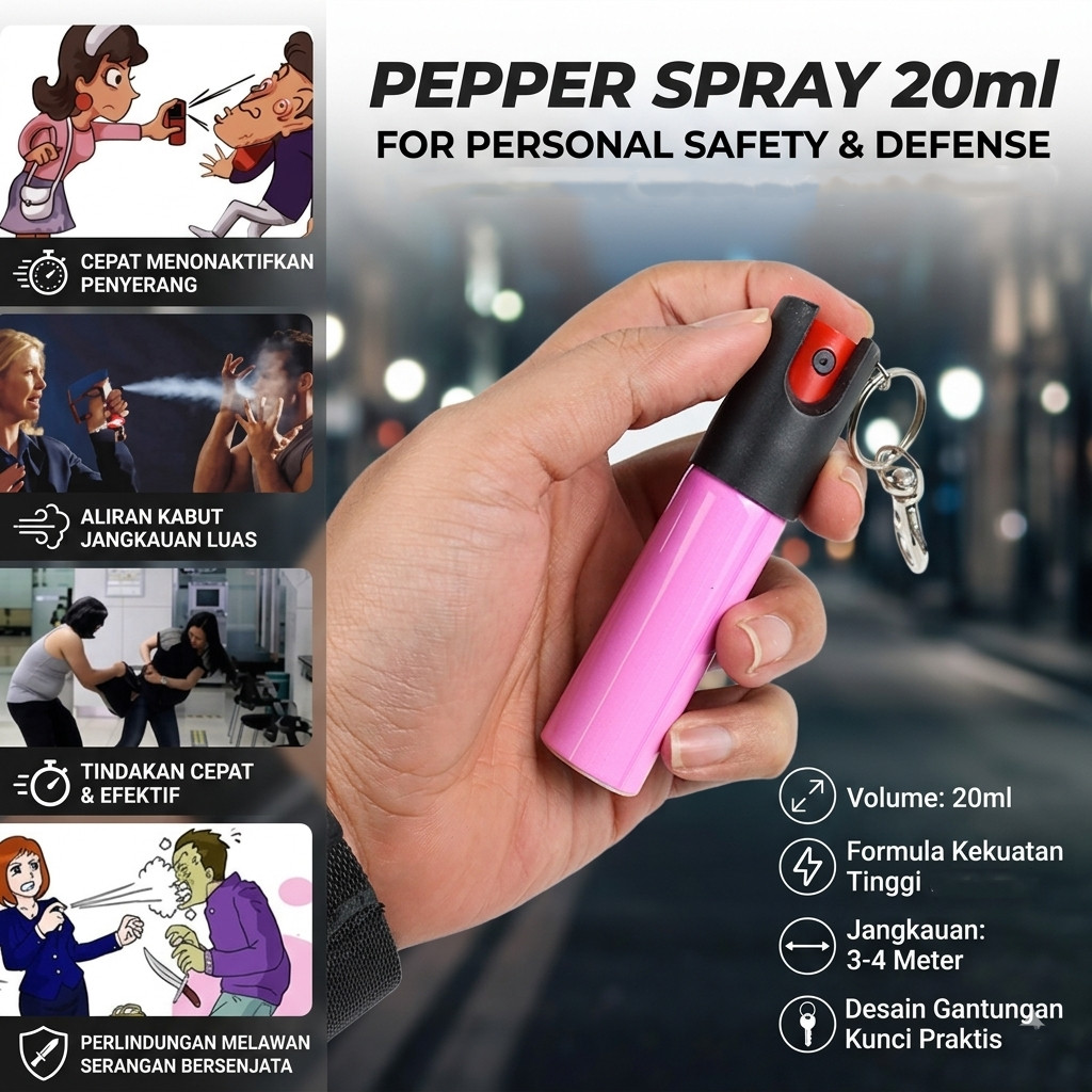 Pepper Spray Semprotan Lada Merica Gas Air Mata  20 ml