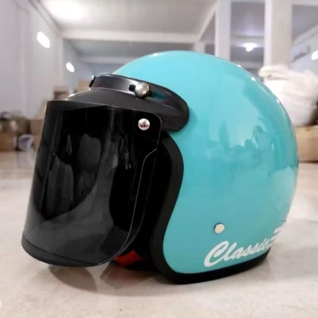 Helm Bogo Retro Classic Dewasa SNI Murah Meriah (Tosca Glossy)