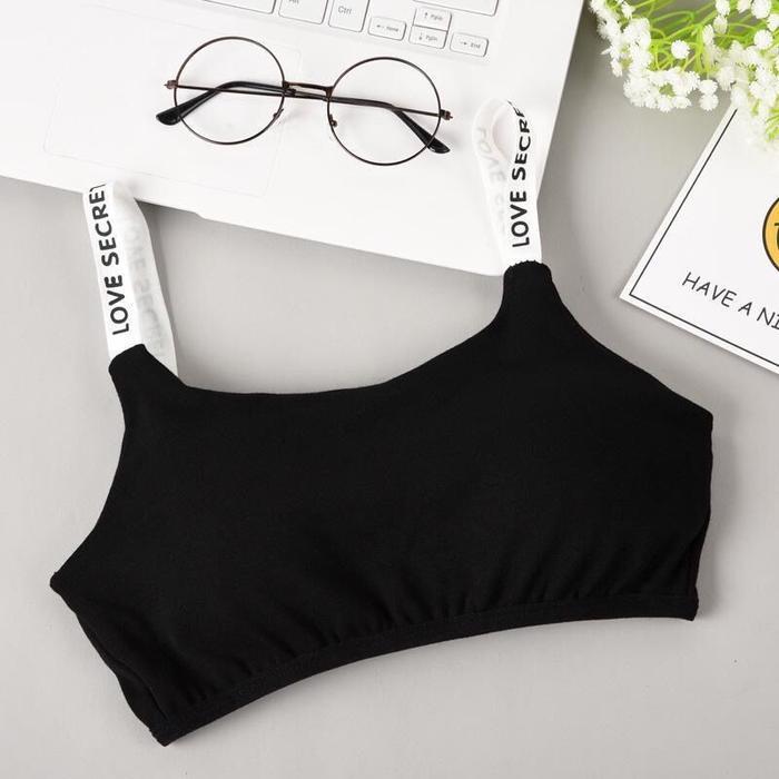 Niceface Sport Bra Wanita Sexy Love Secret Gym BH Workout Fashion Korea - Hitam