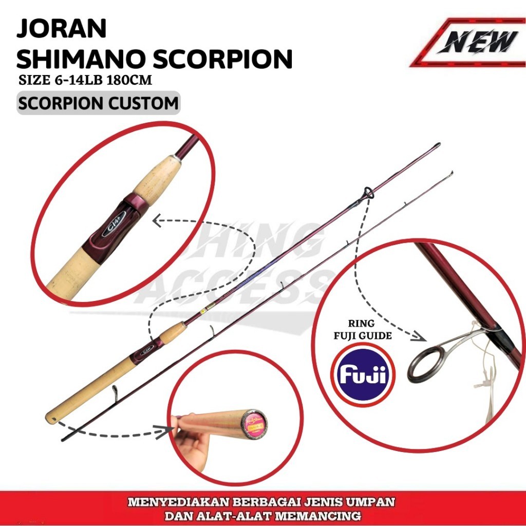 joran shimano scorpion EV 180 6-14lbs custom full fuji - joran custom shimano
