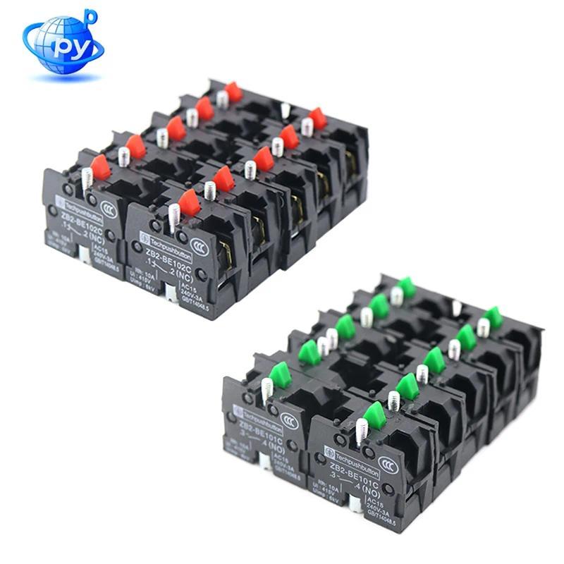 XB2 Contact Blocks for Push Button Switch 10A SilverBrass Contacts ZB2BE102C (NC)ZB2BE101C (NO) 10pc
