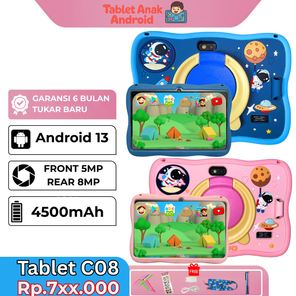 Tablet Edukasi Anak7Inchi Untuk Menggambar, Mewarnai, dan Belajar Islami Garansi Resmi