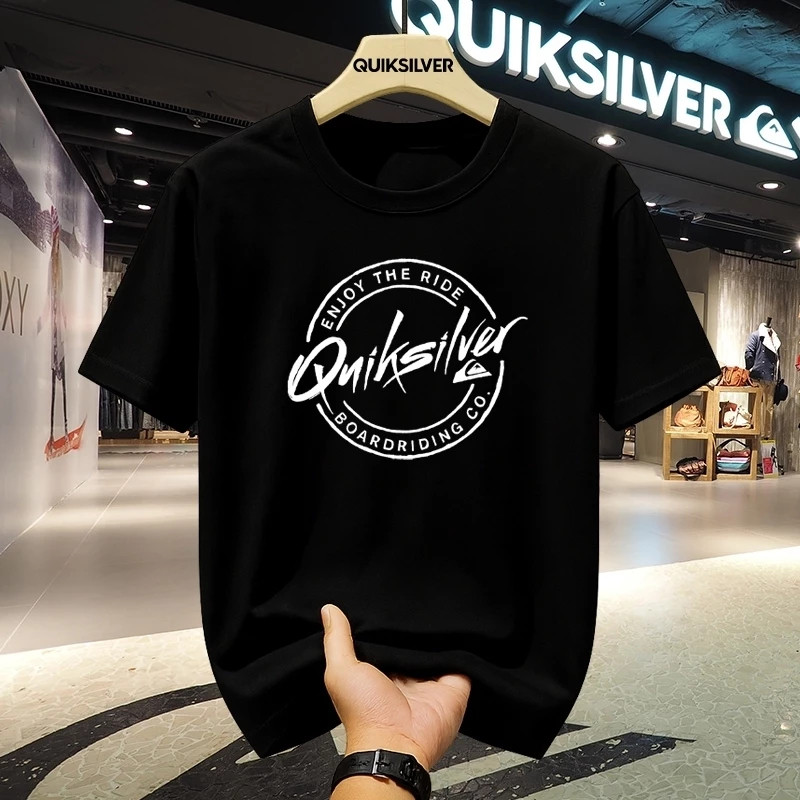 Ready Stock  100% Kapas [Outlets Kaos Katun 100%] Quiksilver Kaos Pria Original 100% Katun Premium S