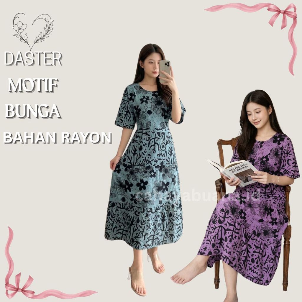 Daster Jiddah Susun Kombinasi / Daster Bunga Wanita##