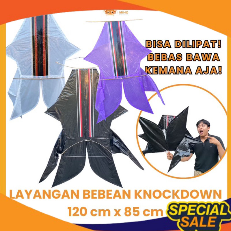 Layangan Bebean 1.2 meter x 85 cm - Layangan Bebean Knockdown - Layangan Bali - Layangan Plastik- la
