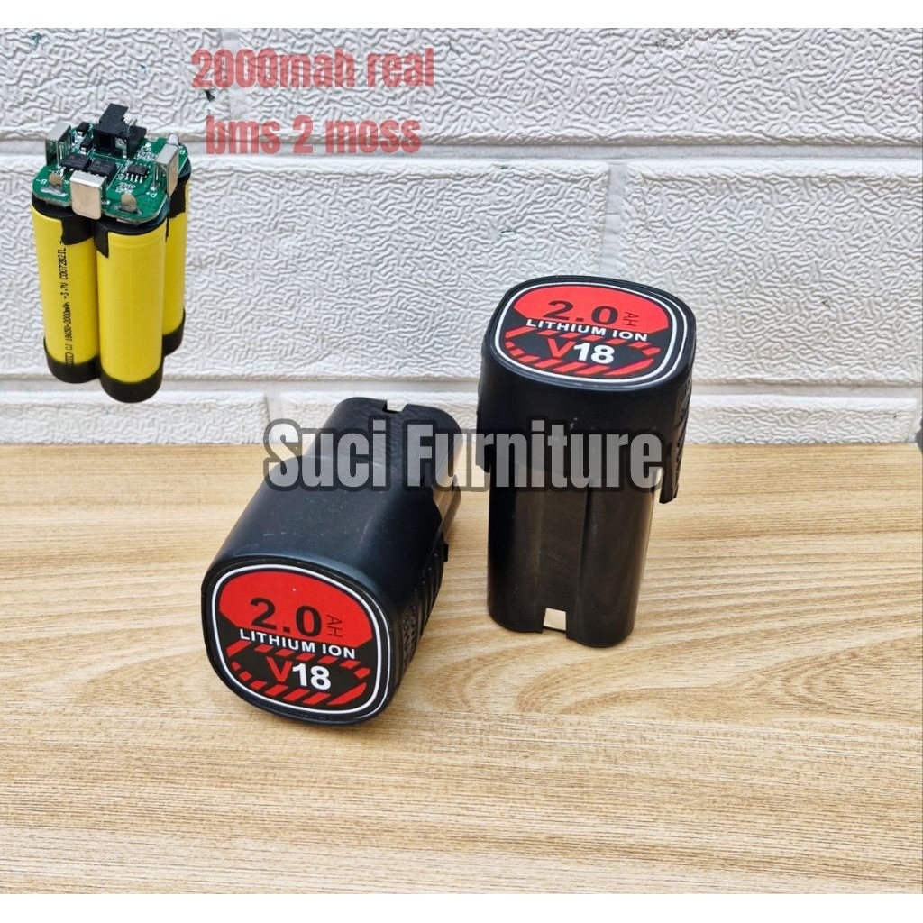 WOKER.ID Dagmara AST Baterai Bor Cordless 18 Volt / Baterai Bor Tangan 18v 2000mah Real
