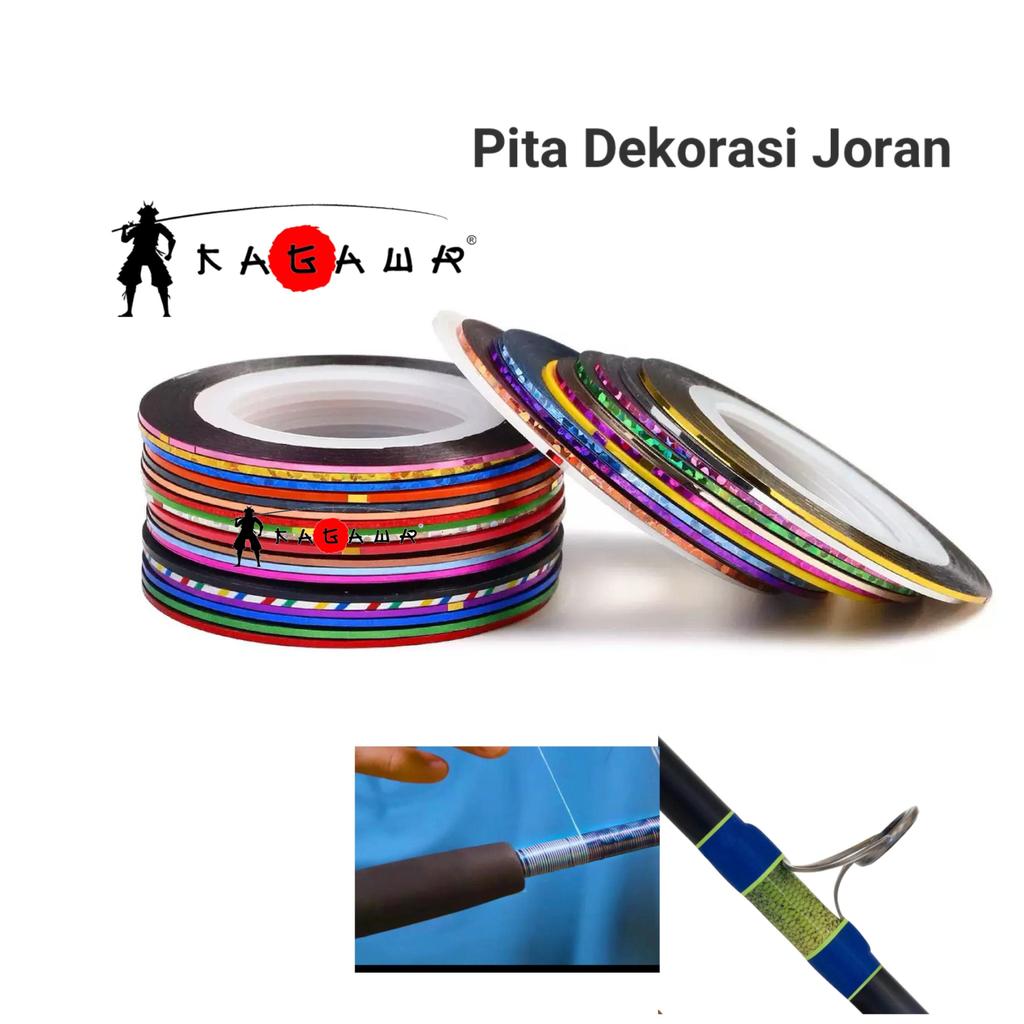Kagawa Pita Hias Joran Pancing Hologram/Trim Tape Joran Wrapping Custom Ring Guide perekat
