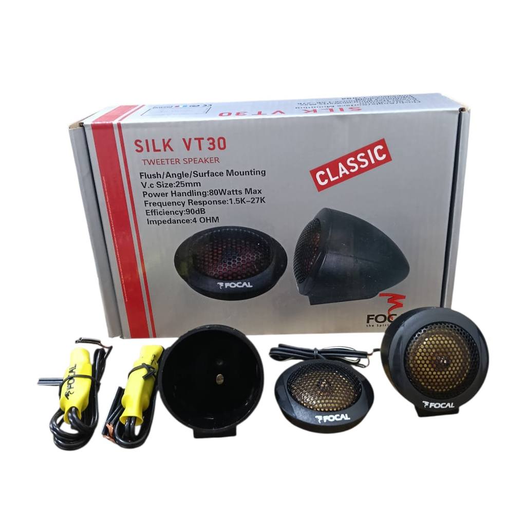Komponen Tweeter Mobil merek Focal Silk VT30 80watt 4 ohm ukuran 1.5 inch
