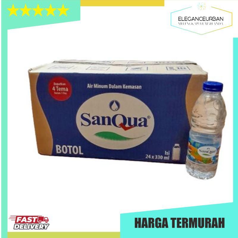 KHUSUS INSTAN Sanqua Air Mineral Air Putih Botol Kecil 330ml