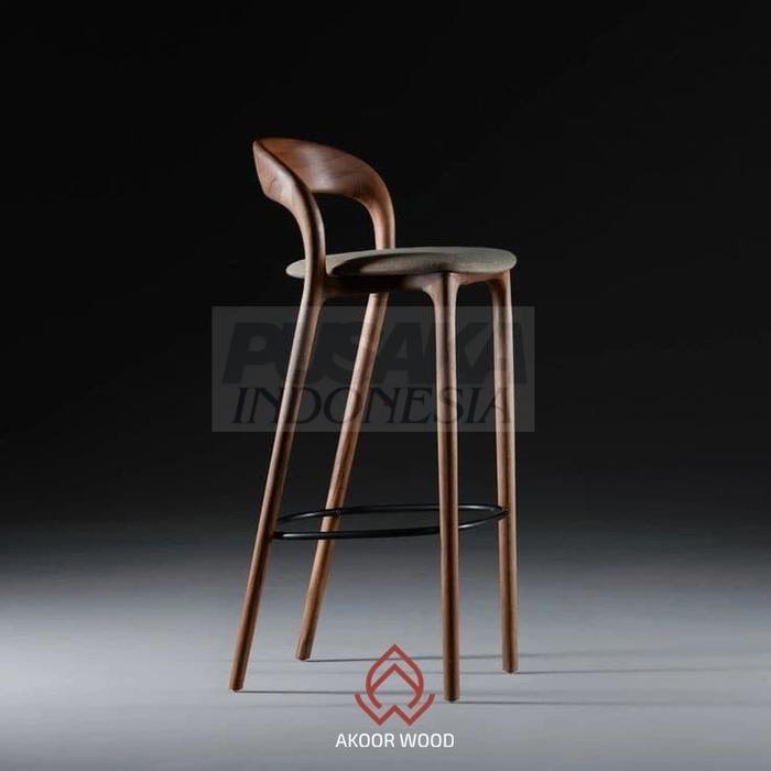 Kursi Bar Stool Tinggi Kayu Jati Asli Terbaru Jok Custom Paling Murah Seindonesia MJ5435