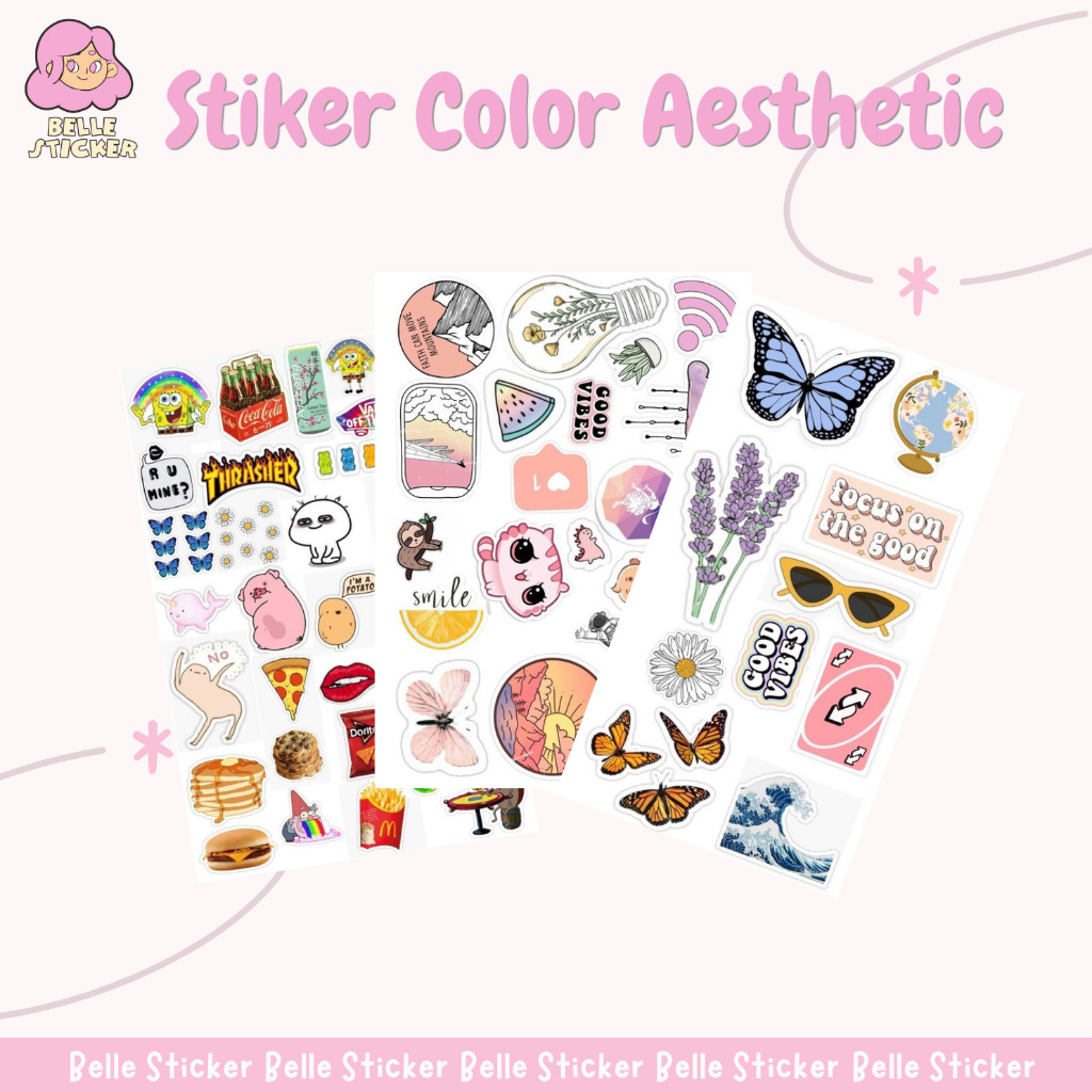 Sticker Aesthetic Lucu Sticker Laptop Mini Sticker Tumblr Sticker Lucu Sticker Diary