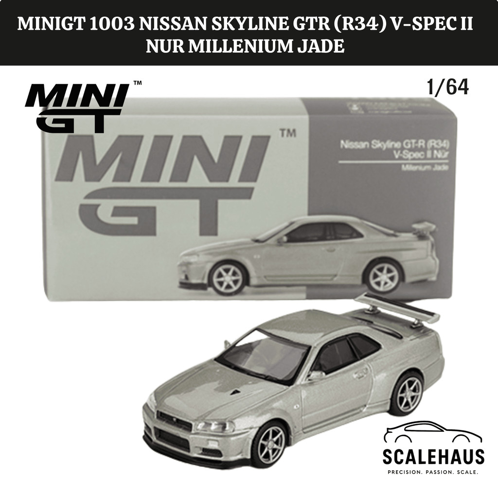 MiniGT 1003 Nissan Skyline GTR R34 V-Spec II Nur Millenium Jade