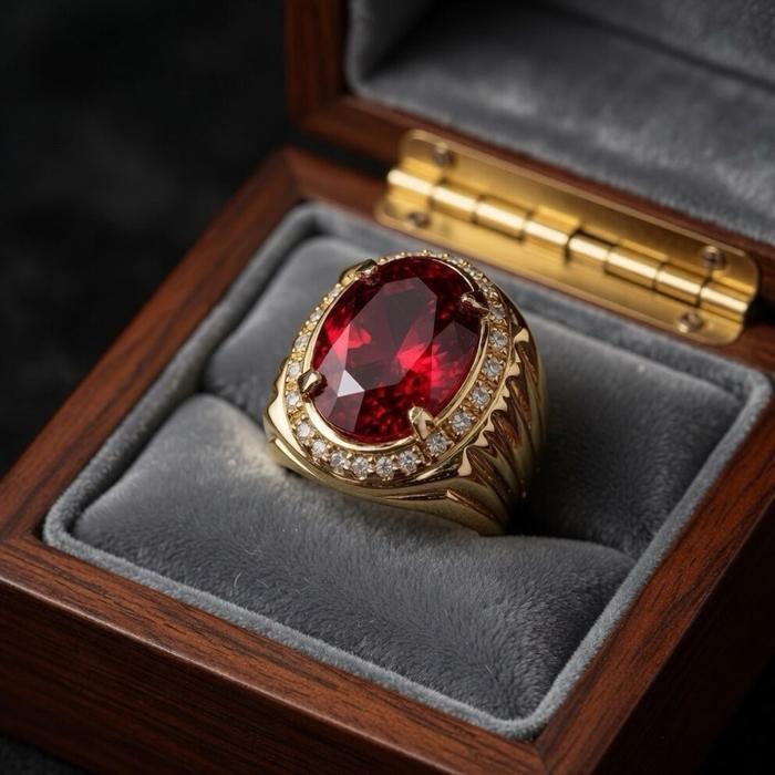 BATU CINCIN MERAH SIEM ASLI CUTTING dengan Desain Elegan dan Warna Merah yang Menarik - 6