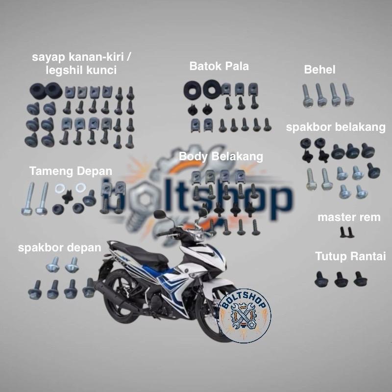Paket Full Set Baut FullBody Jupiter MX King 150 Klip Mur Rivet Lengkap untuk Motor Jupiter MX King 