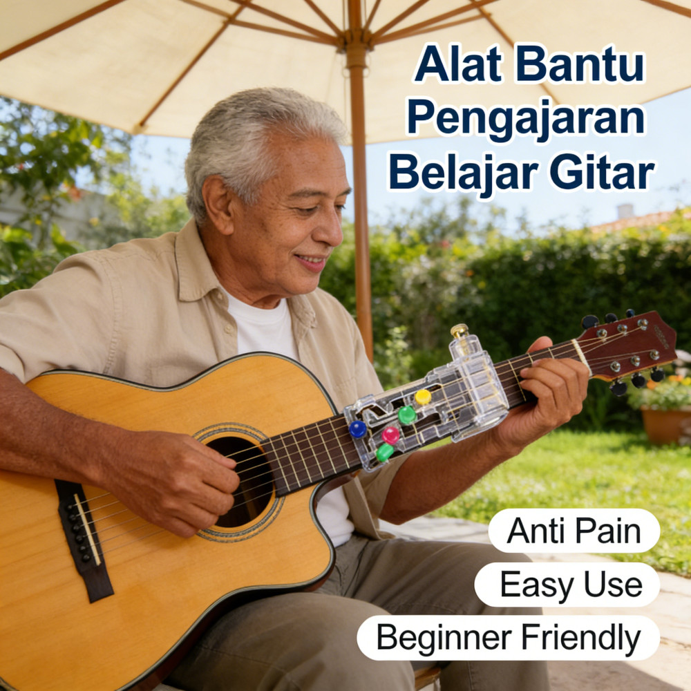 Guitar Assistant Button Aid Chord Buddy Anti Pain Tombol Alat Belajar Pengajaran Gitar