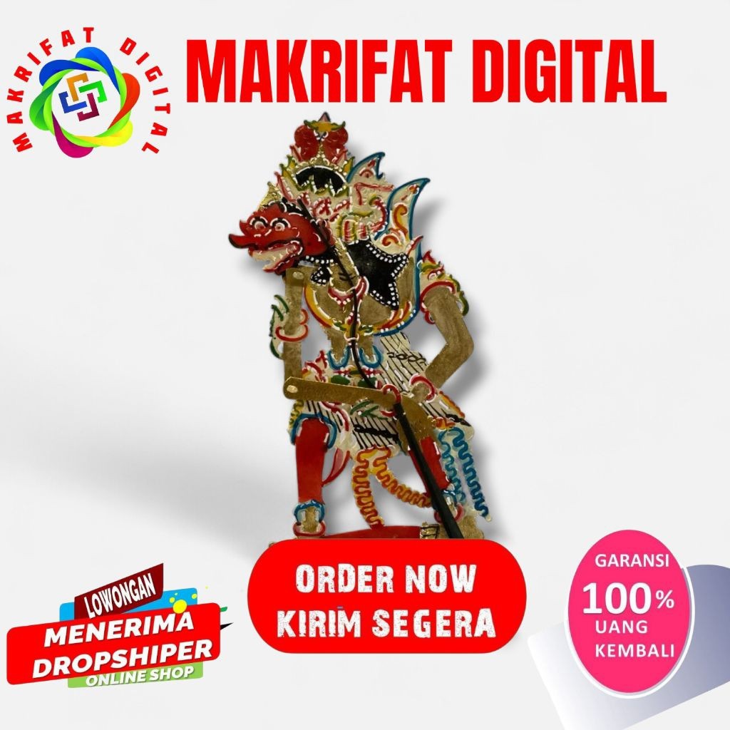 MAKRIFAT DIGITAL KUMBOKARNO Wayang kulit BUTO KUMBOKARNO JUMBO -+ 80 CM