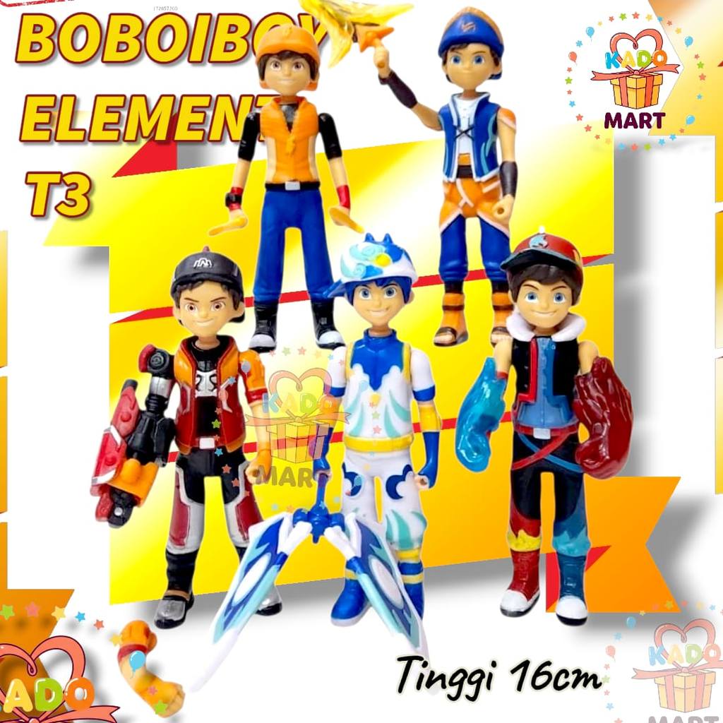 READY STOK Set 5 Pcs Action Figure BoBoiBoy Galaxy Tinggi 16cm - Mainan Pajangan & Topper Kue / Bobo