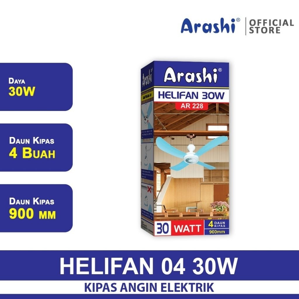 ARASHI KIPAS ANGIN GANTUNG/HELIFAN ARASHI/MINI FAN ARASHI 4SAYAP | G4