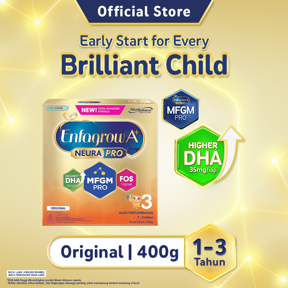 Enfagrow A+ 3 Susu Formula Anak 1 - 3 Tahun Original Plain 400 gr