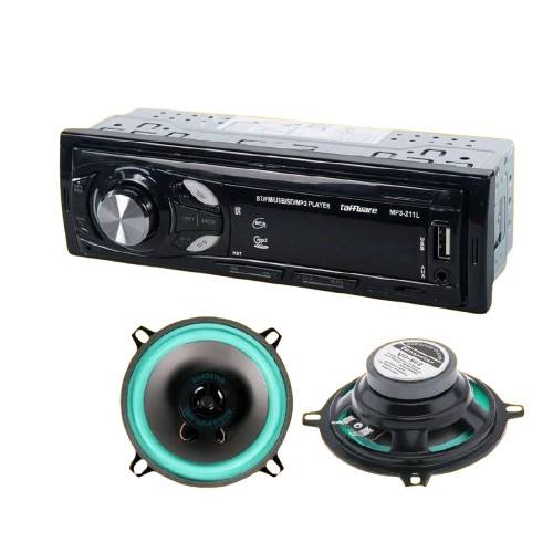 Paket Tape Mobil Taffware S211L dengan Speaker Roadstar 5 inch Two Way 2pcs - Bluetooth, Car audio  