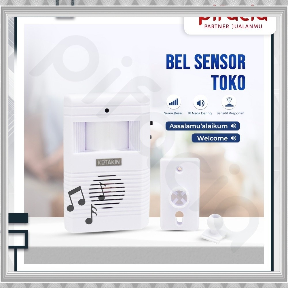 Termurah PIFACIA Bel Sensor Toko Welcome Assalamualaikum Bel Pintu Rumah Wireless Baterai Listrik An