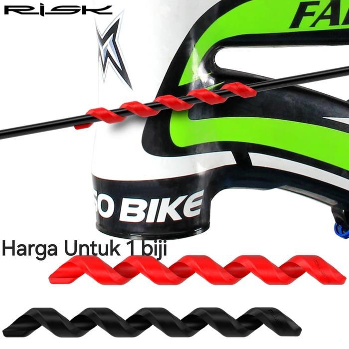 Risk Karet Pelindung Frame Sepeda Spiral Kabel Rem Shifter Sepeda - Hitam