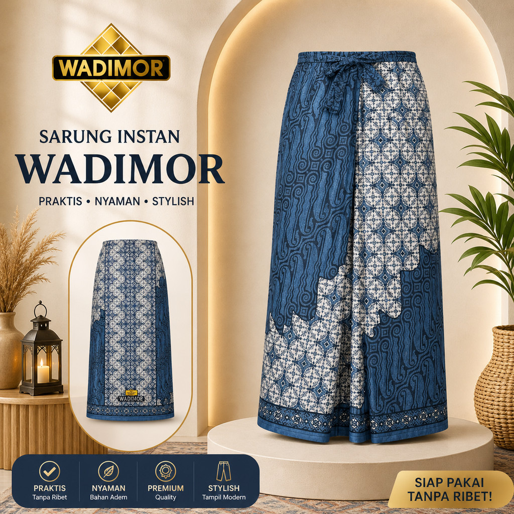 Wadimor Sarung Instan Kantong Samping – Anti Ribet, Langsung Pakai