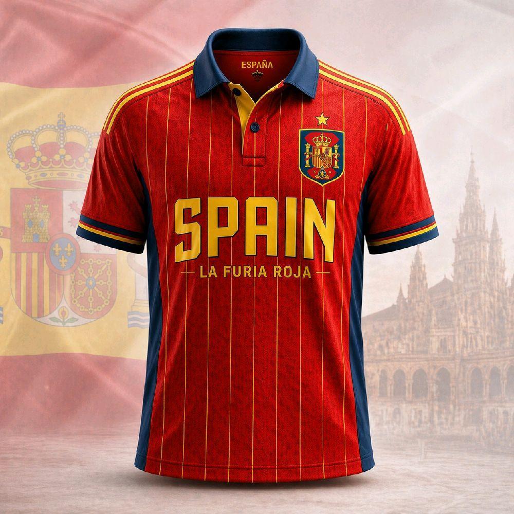Spain Jersey Rughby World Cup Series Jersey Bola Fantasy Retro Jersey Piala Dunia 2026 Full Printing