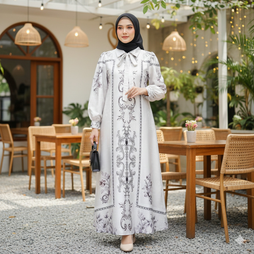 gamis dress wanita silk lebaran 2026 - gaun wanita gamis