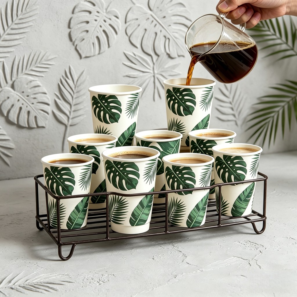 Gelas Kertas Custom Motif | Paper Cup Bergambar 8oz 12oz Single Wall  | Cup Kopi Panas Dingin Food G