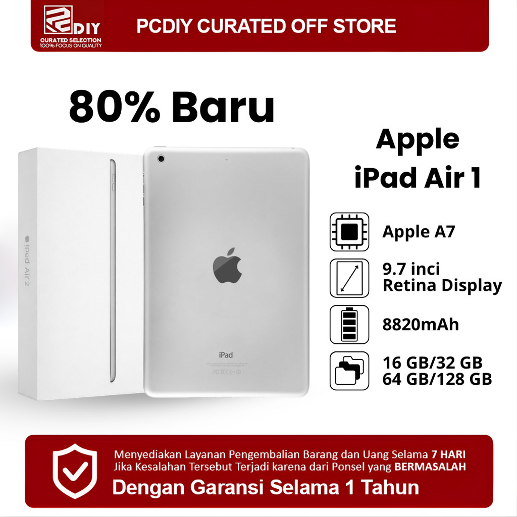 #iPad Air 1 (second kondisi 80%)  -  Support iOS 12.5.7 COD